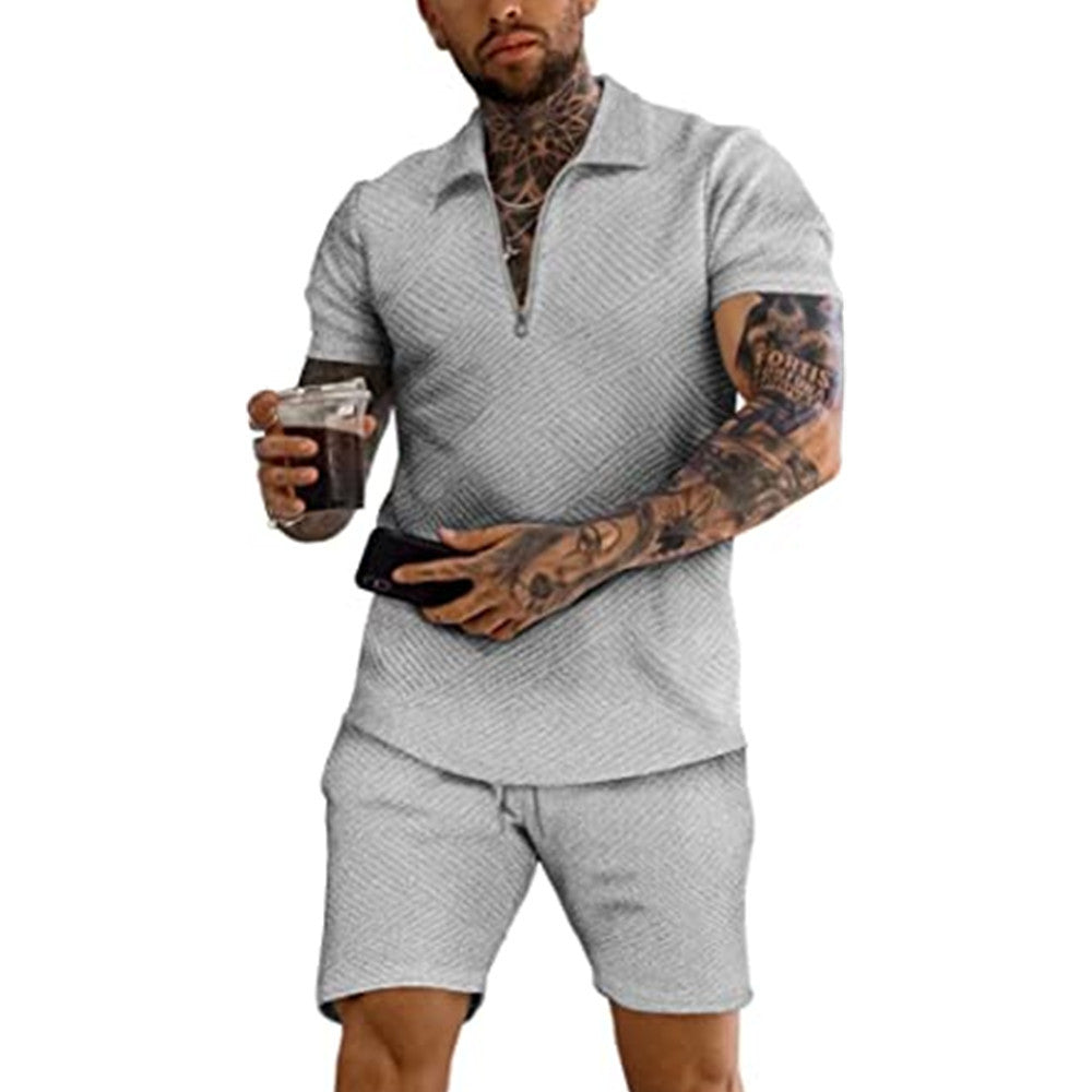 Costume décontracté à col zippé structuré pour hommes Chic und Stil