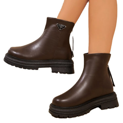Bottes pour femmes avec profil en caoutchouc robuste et fermeture éclair à la mode Chic und Stil