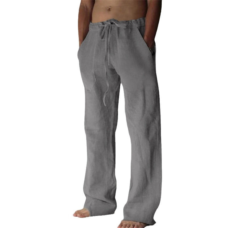 Casual linen pants for men with elastic waist and practical side pockets Chic and Style