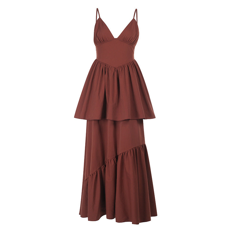 Femmes Élégant Maxi Robe Superposée Chic und Stil