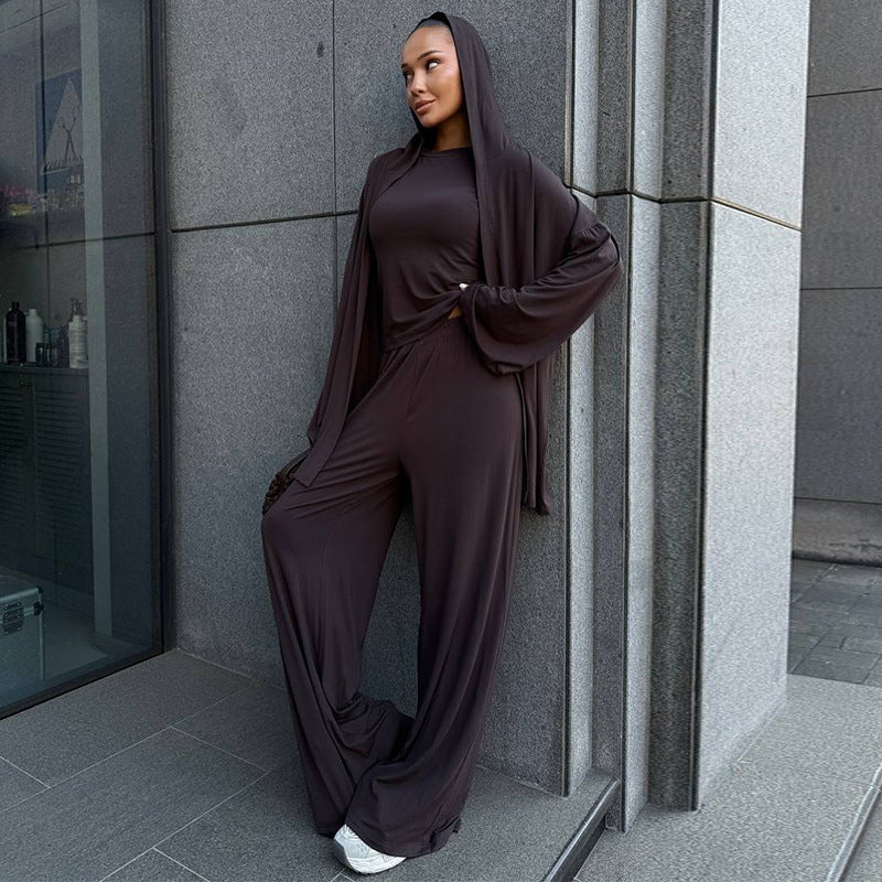 Dames combinaison de loungewear élégante avec capuche et coupe ample Chic und Stil