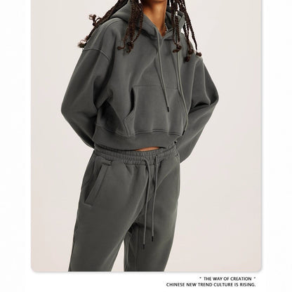 Chic and Style short hoodie set and jogger pants for women