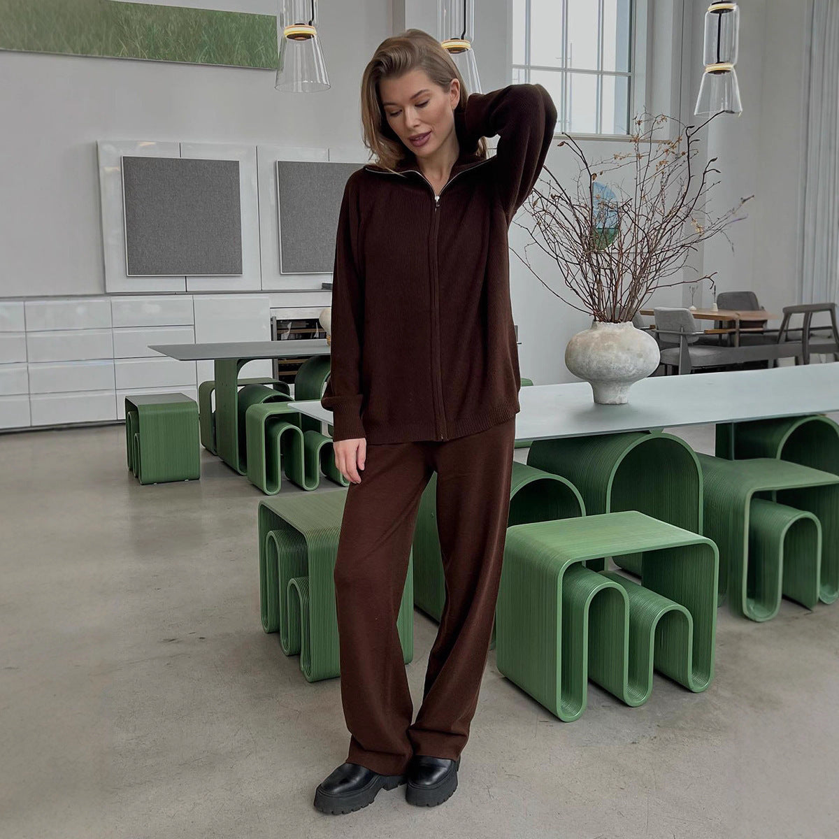 Dames ensemble en polar confortable Chic und Stil