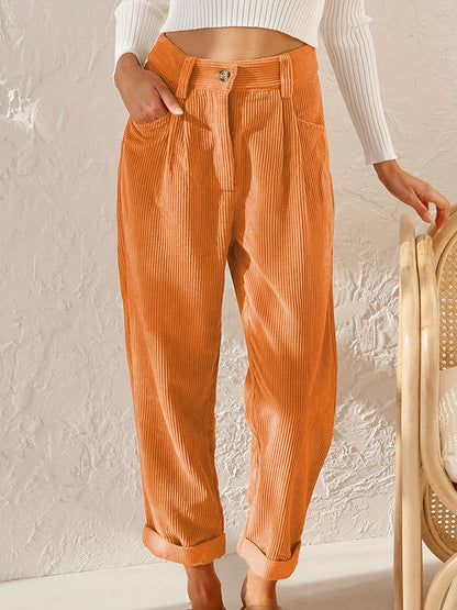 High-waisted corduroy pants for women with a relaxed fit Chic and Style