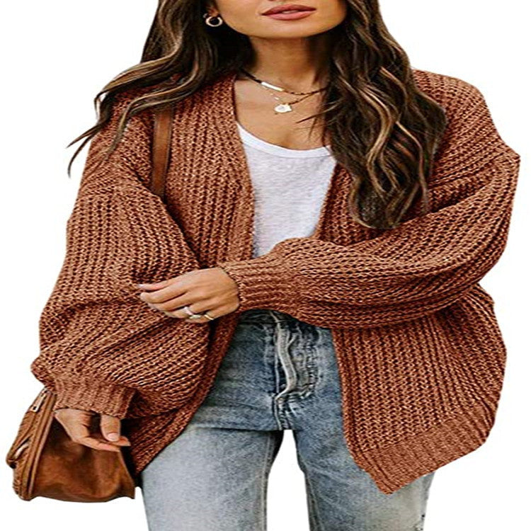 Pull en tricot oversize pour femmes avec des manches ballon et un design structuré Chic und Stil