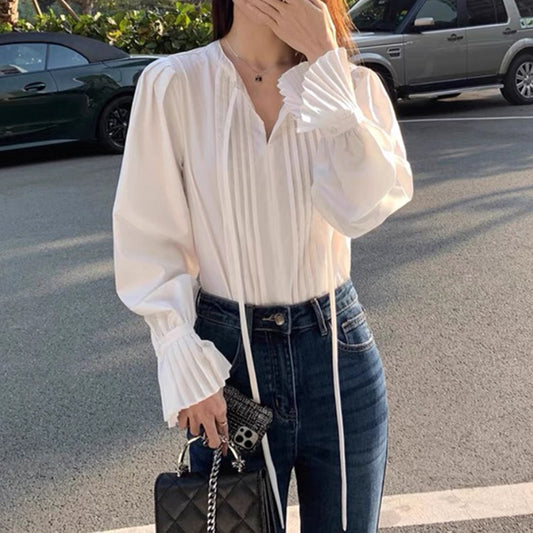Blouse à manches plissées Chic und Stil pour femmes