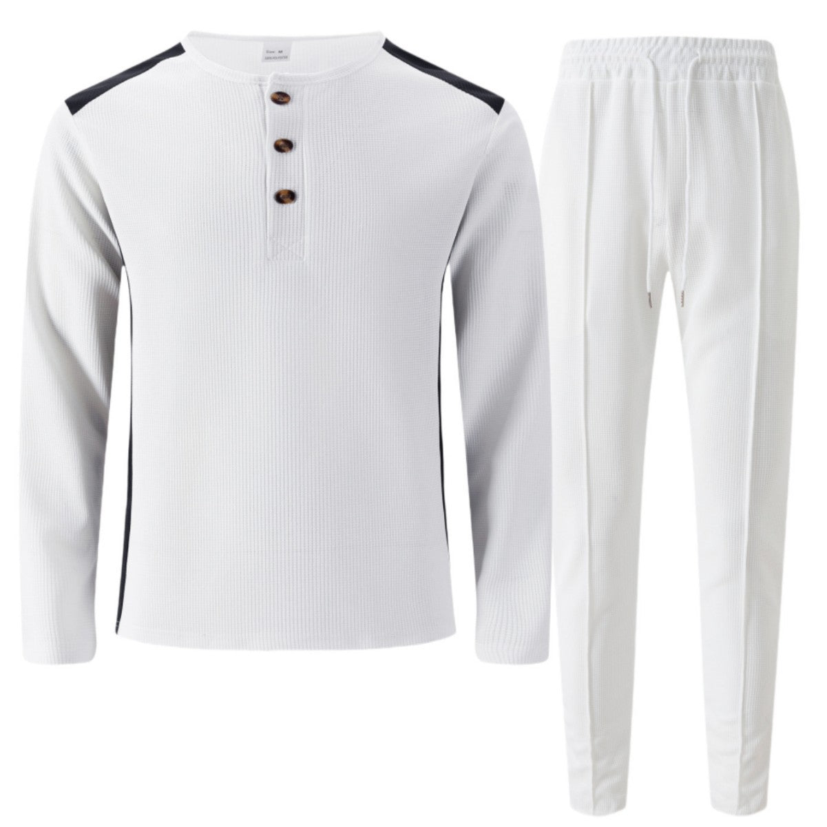 Costume de loisirs pour hommes avec un élégant haut Henley et un pantalon de jogging confortable Chic und Stil