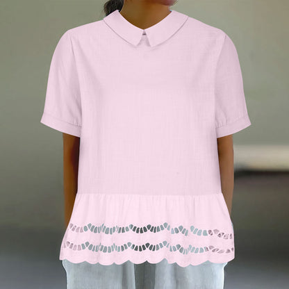 Blouse élégante pour femmes avec ourlet ondulé Chic und Stil