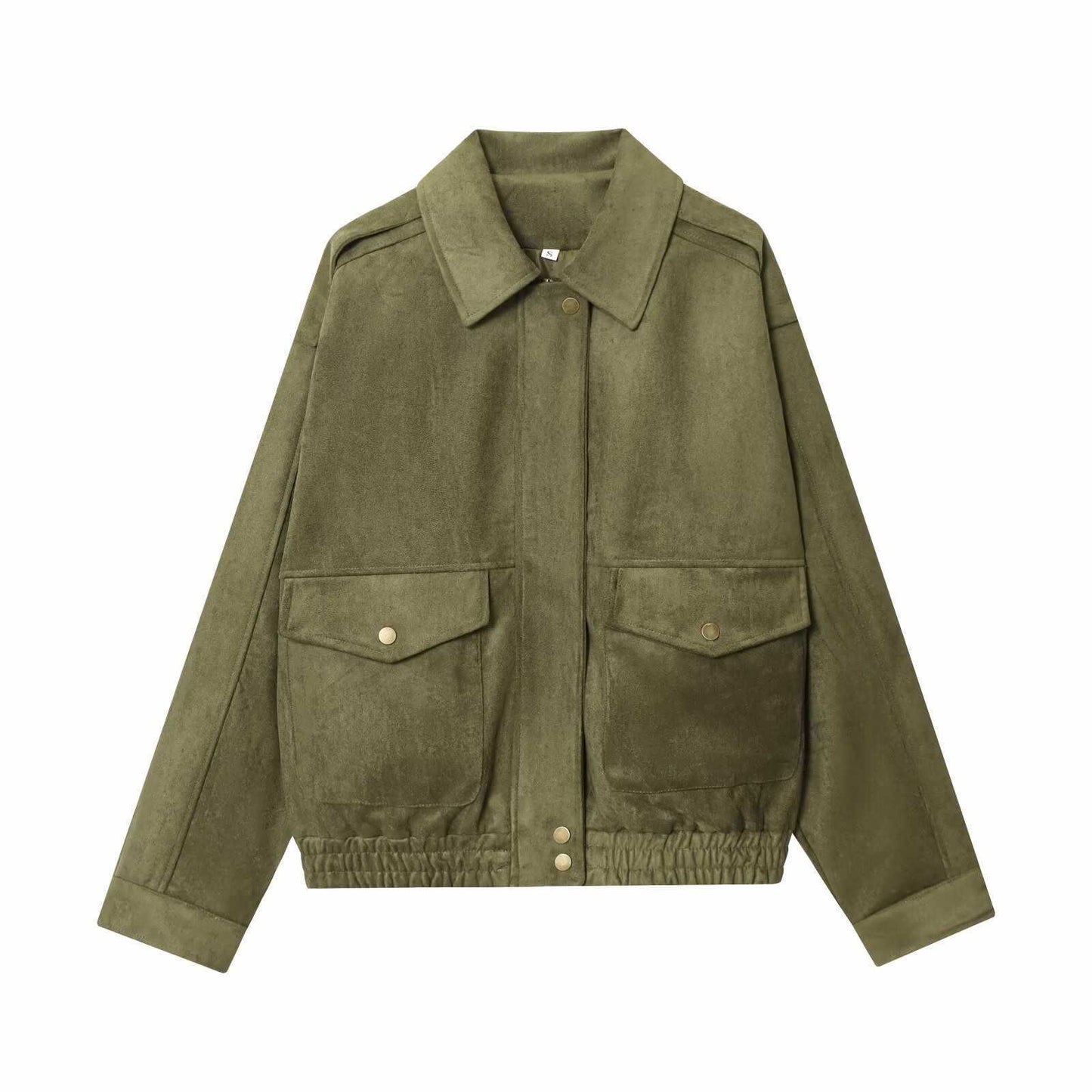 Damen Utility-Jacke aus weichem Wildleder mit hohen Taschen Chic und Stil