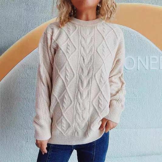 Pull en gros tricot pour femmes avec un élégant design en torsades et une coupe décontractée Chic und Stil