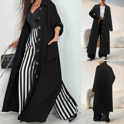 Ladies Oversized Long Blazer with functional pocket details Chic and Style