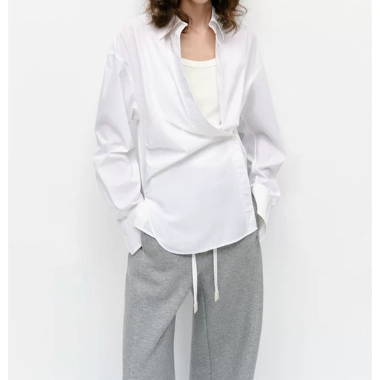 Blouse à boutons asymétrique pour femmes Chic und Stil