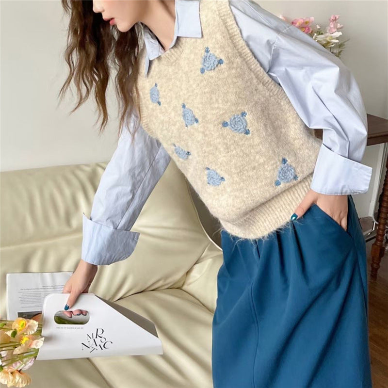 Pull en tricot pour dames avec motif floral Chic und Stil