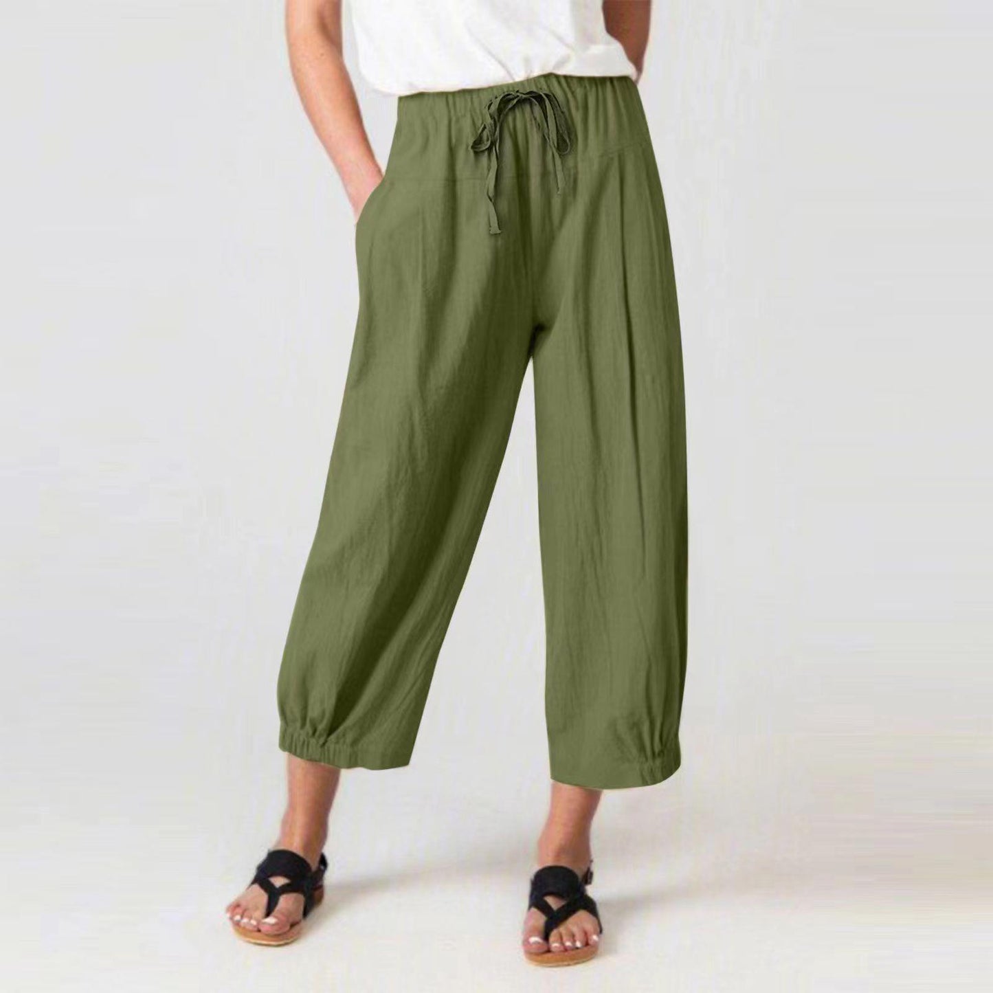 Light casual pants for women with adjustable waist Chic and Style