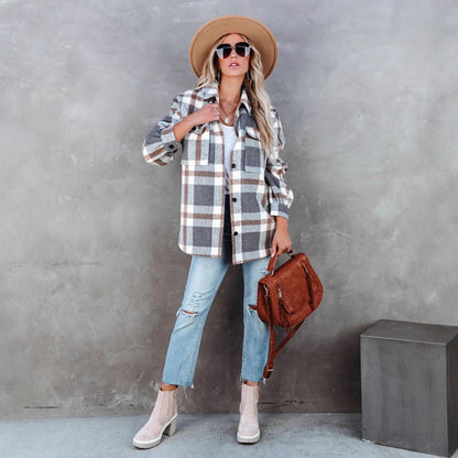 Dames Chemise en Vichy avec coupe décontractée et poches Chic und Stil