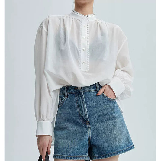 Blouse femme élégante à col montant Chic und Stil
