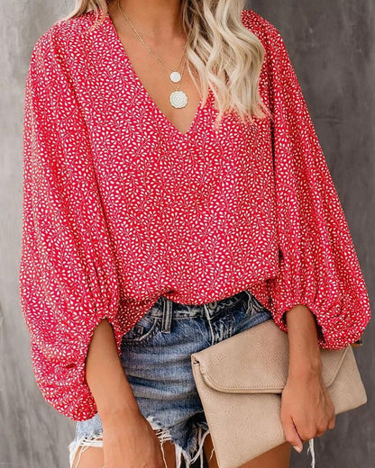 Blouse femme avec des manches larges et un motif floral Chic und Stil