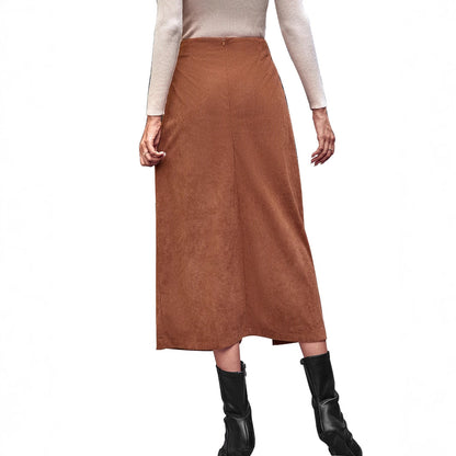 Jupe maxi pour femmes avec fente latérale et ceinture à nouer Chic und Stil