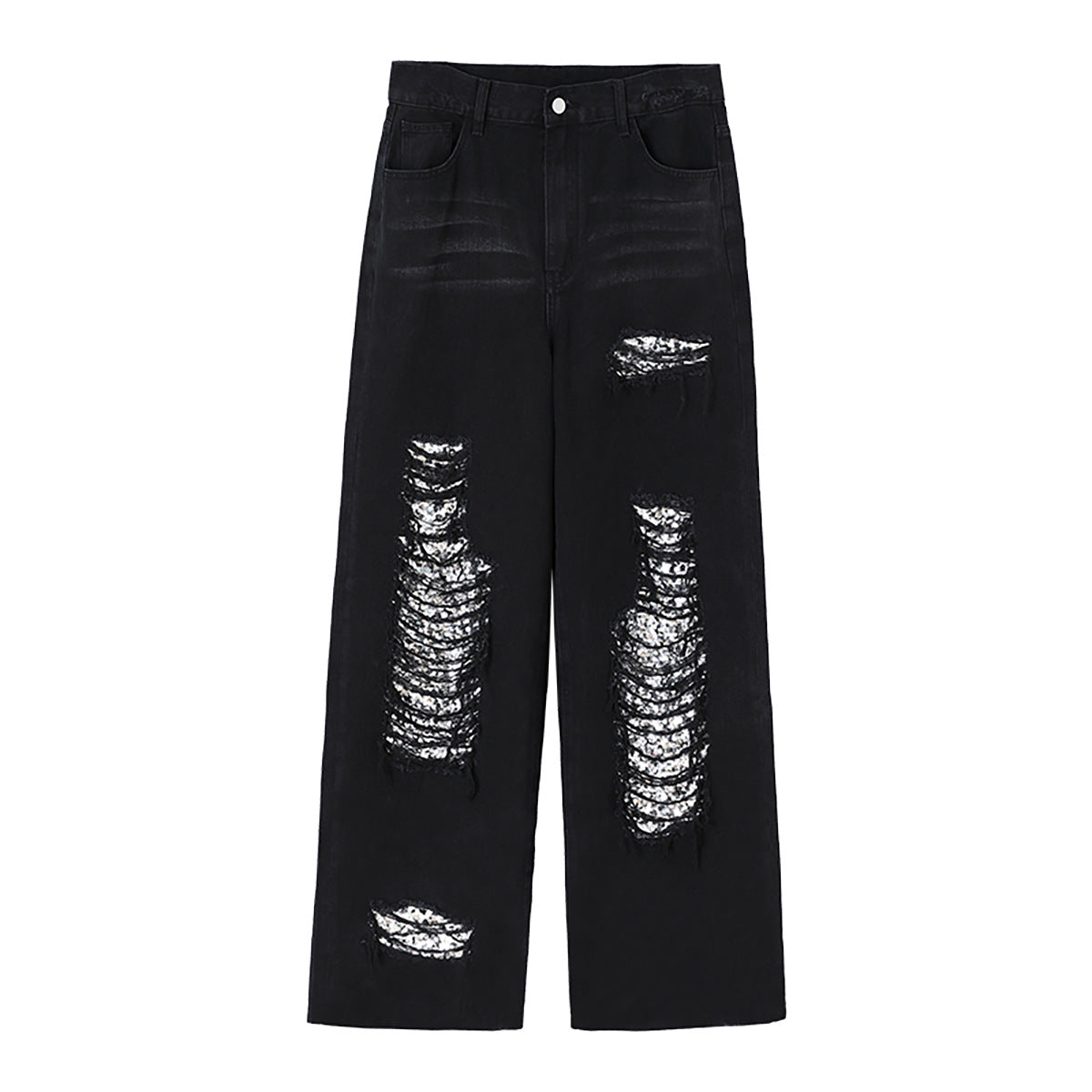 Dames jeans baggy à la mode avec des détails détruits tendance Chic und Stil