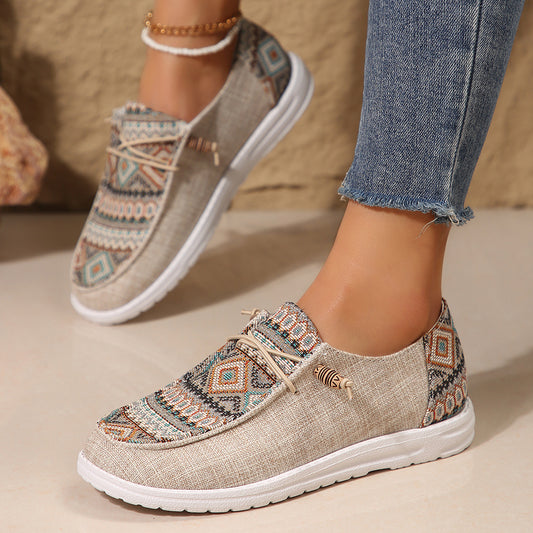 Baskets Slip-On décontractées pour femmes avec motif ethnique coloré Chic und Stil
