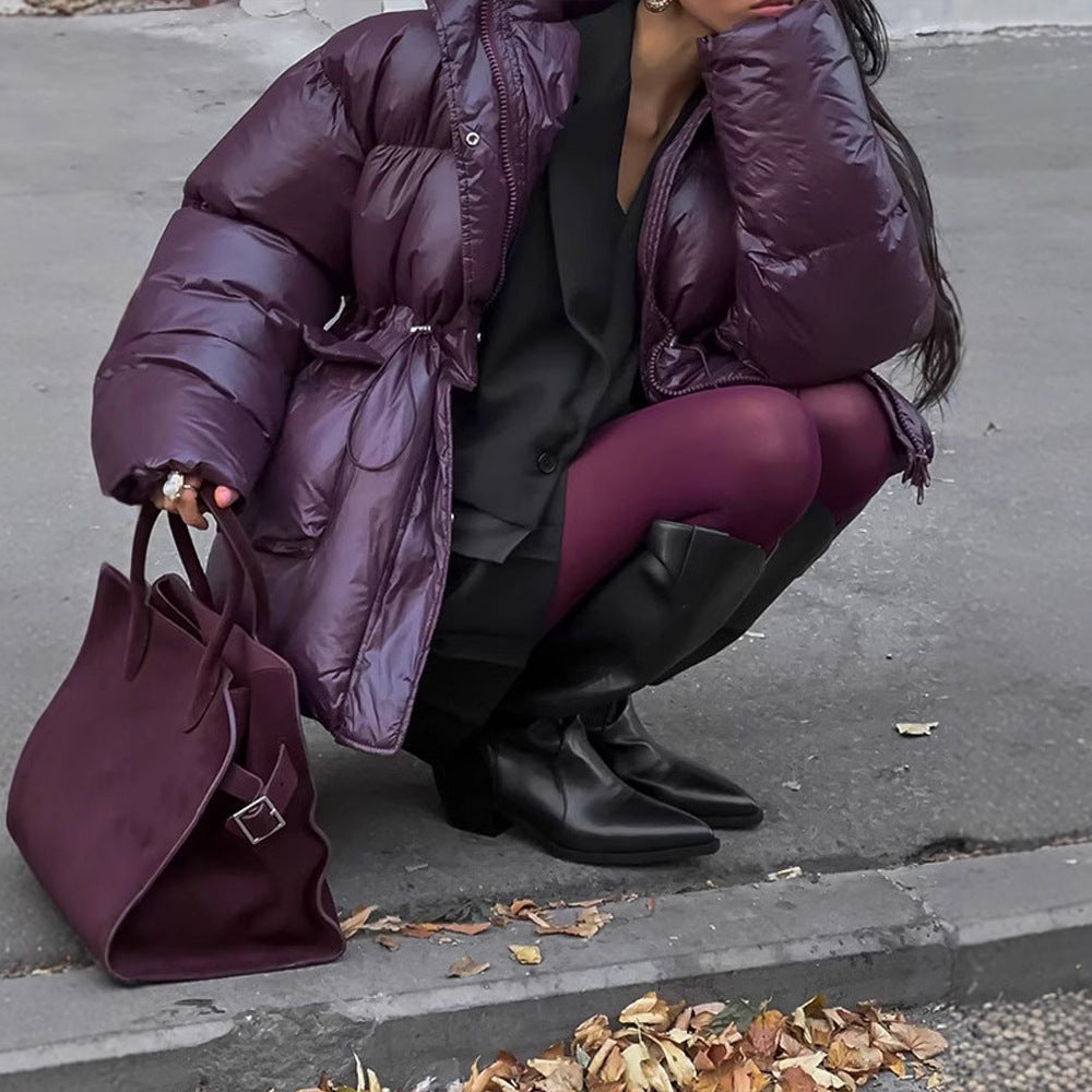 Dames Doudoune Oversized avec design matelassé visible et col montant Chic und Stil