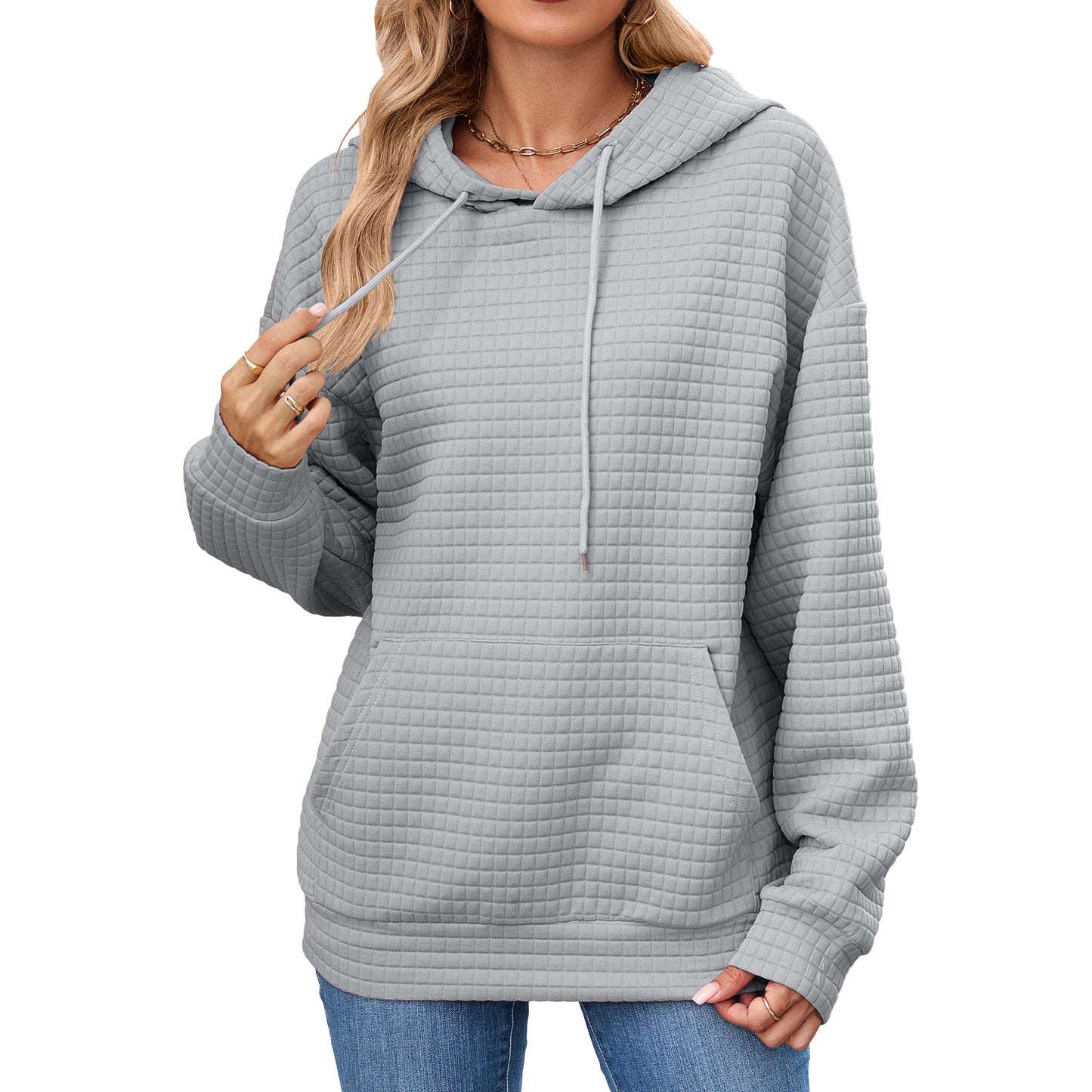 Dames hoodie avec des détails de structure particuliers Chic und Stil