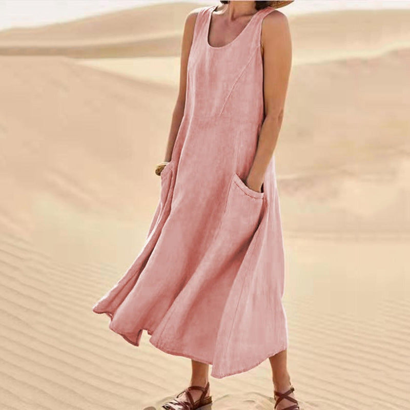 Robe d'été ample pour femmes avec poches pratiques et décolleté en V Chic und Stil