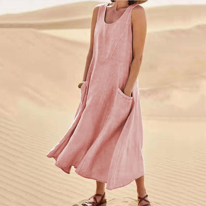 Robe d'été ample pour femmes avec poches pratiques et décolleté en V Chic und Stil