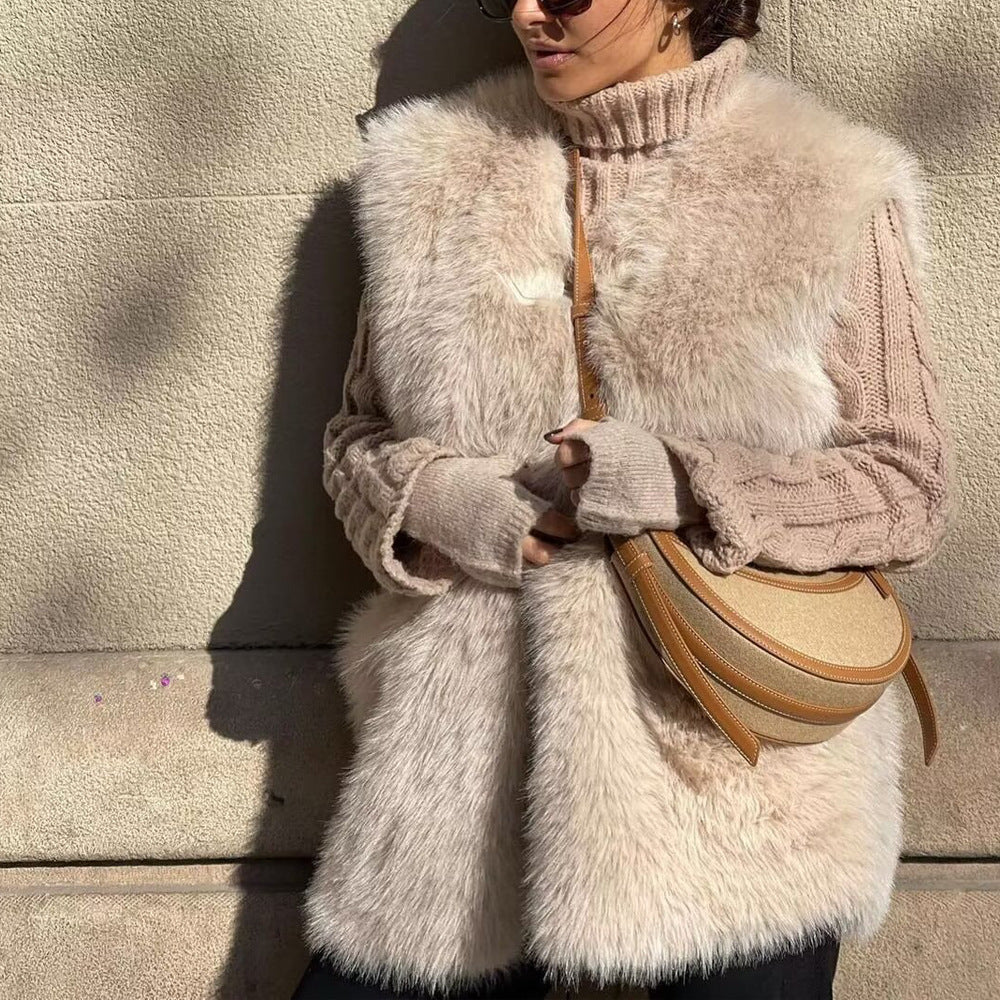 Dames gilet en fausse fourrure Chic und Stil