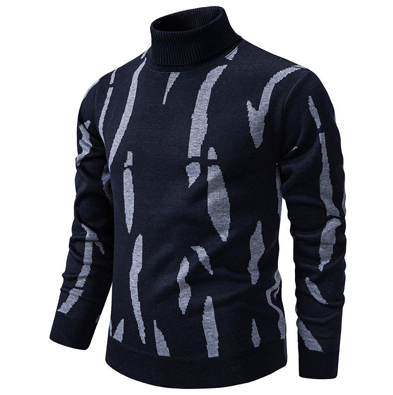 Pull roulé tendance pour hommes avec motif accrocheur Chic und Stil