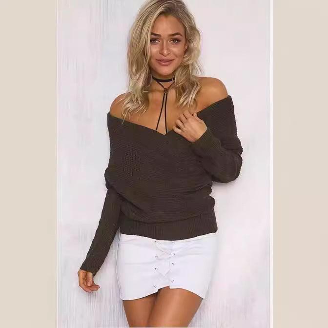 Pull-over enveloppant pour femmes avec un design d'épaule ouverte et une silhouette décontractée Chic und Stil
