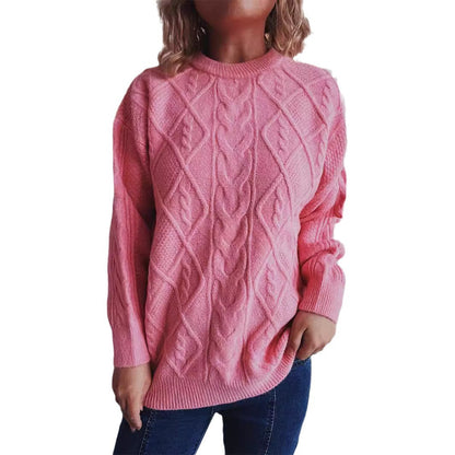 Pull en gros tricot pour femmes avec un élégant design en torsades et une coupe décontractée Chic und Stil