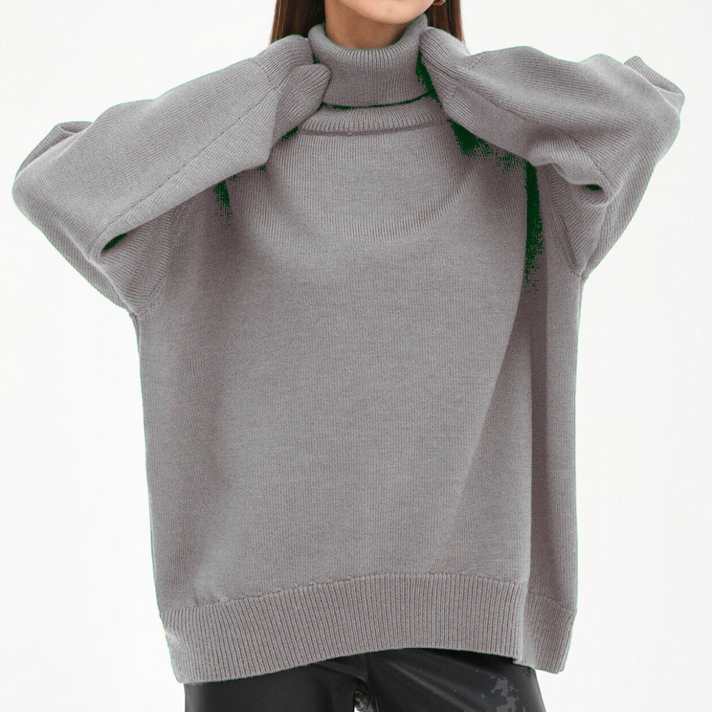 Pull à col roulé oversize pour femme avec structure côtelée Chic und Stil