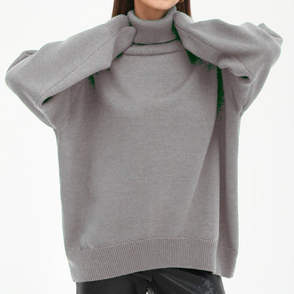 Pull à col roulé oversize pour femme avec structure côtelée Chic und Stil