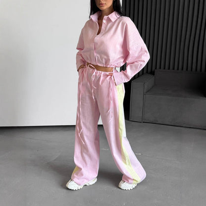 Casual top set for women and wide pants Chic and Style