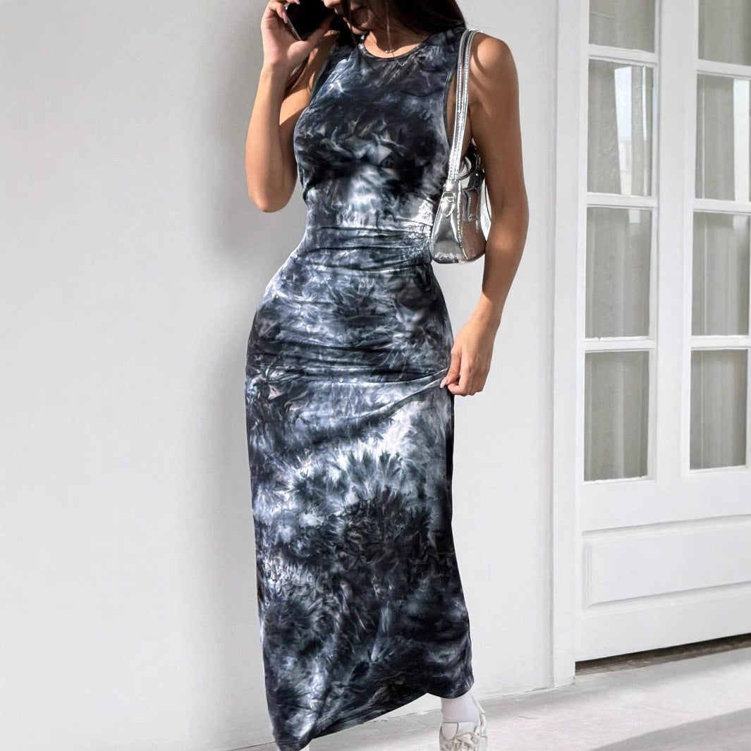 Robe maxi femme avec motif batik raffiné et coupe ajustée Chic und Stil