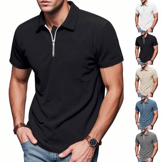 Polo sportif pour hommes à manches courtes avec fermeture éclair Chic und Stil