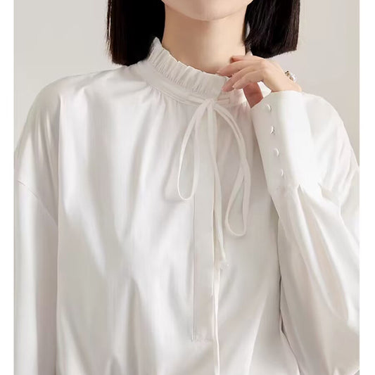 Blouse Élegante Haute Col Femme Chic und Stil