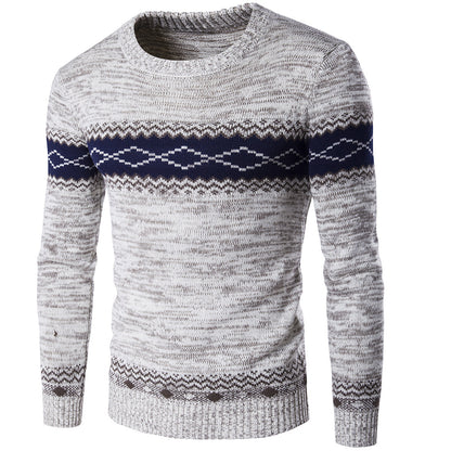 Traditional Norwegian pattern knit pullover for men Chic and Style