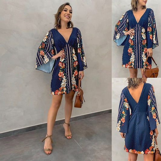 Robe mini à manches évasées inspirée bohème Chic und Stil