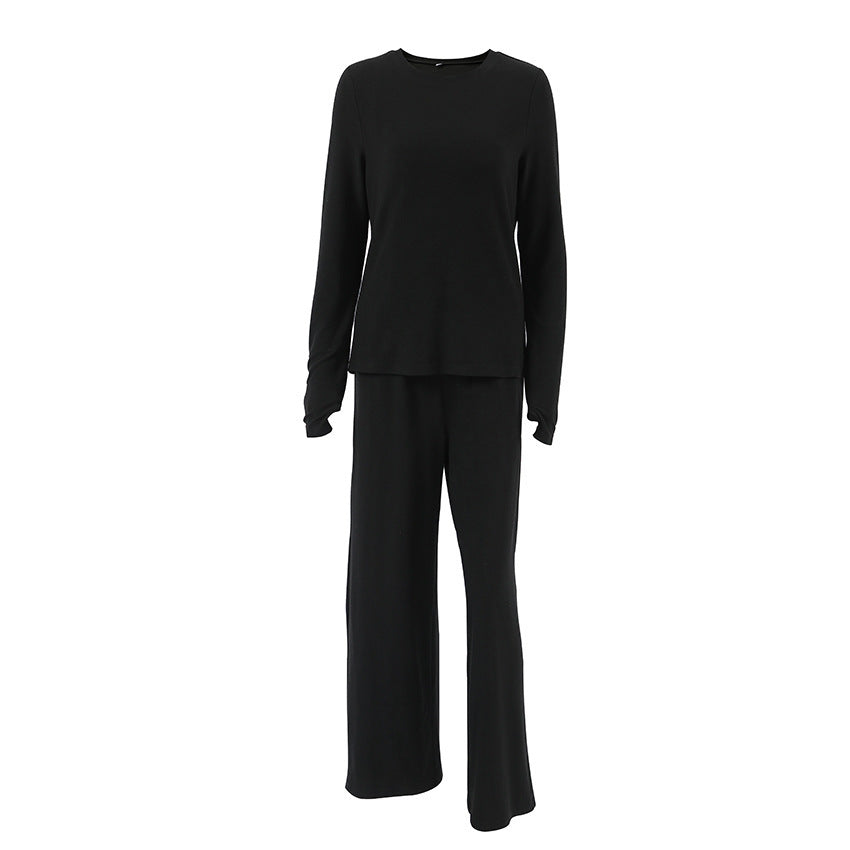 Ensemble de pull court pour femmes et pantalon large Chic und Stil
