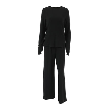 Ensemble de pull court pour femmes et pantalon large Chic und Stil