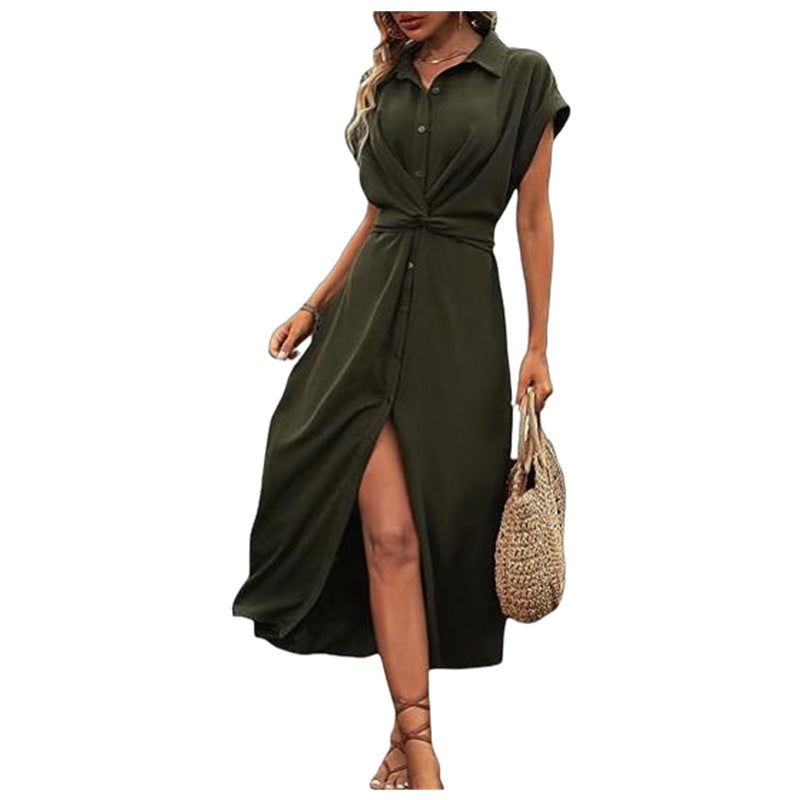 Robe chemise mi-longue pour femmes Chic und Stil