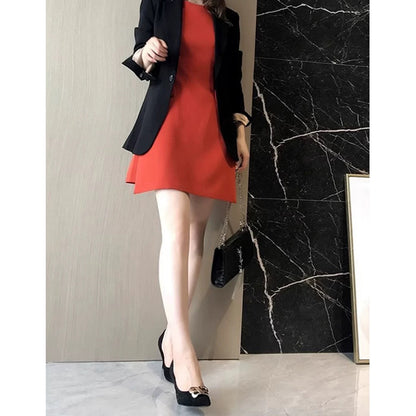 Robe mini A-line élégante pour femme avec ourlet asymétrique Chic und Stil
