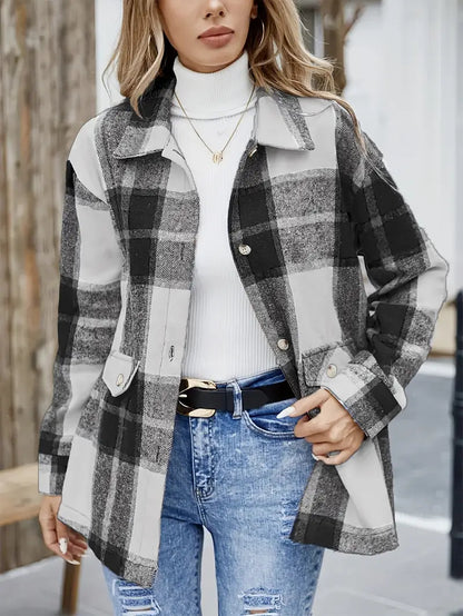 Chemise overshirt à carreaux pour femmes Chic und Stil