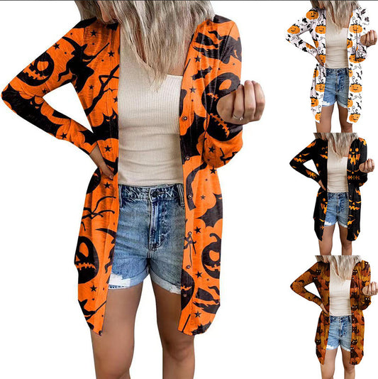 Blouse à manches longues pour femmes avec motif animal et fermeture à boutons Chic und Stil