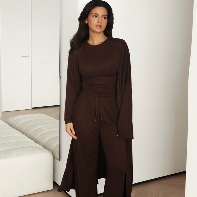 Women's loungewear set with open jacket and wide pants Chic and Style