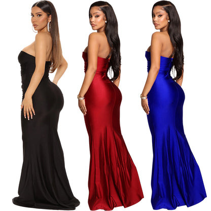 Robe de soirée m à une épaule pour femmes Chic und Stil