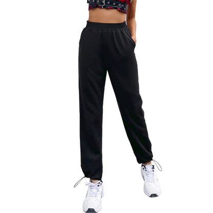 Women Comfortable Sports Pants with Elastic Waist and Side Pockets Chic and Style