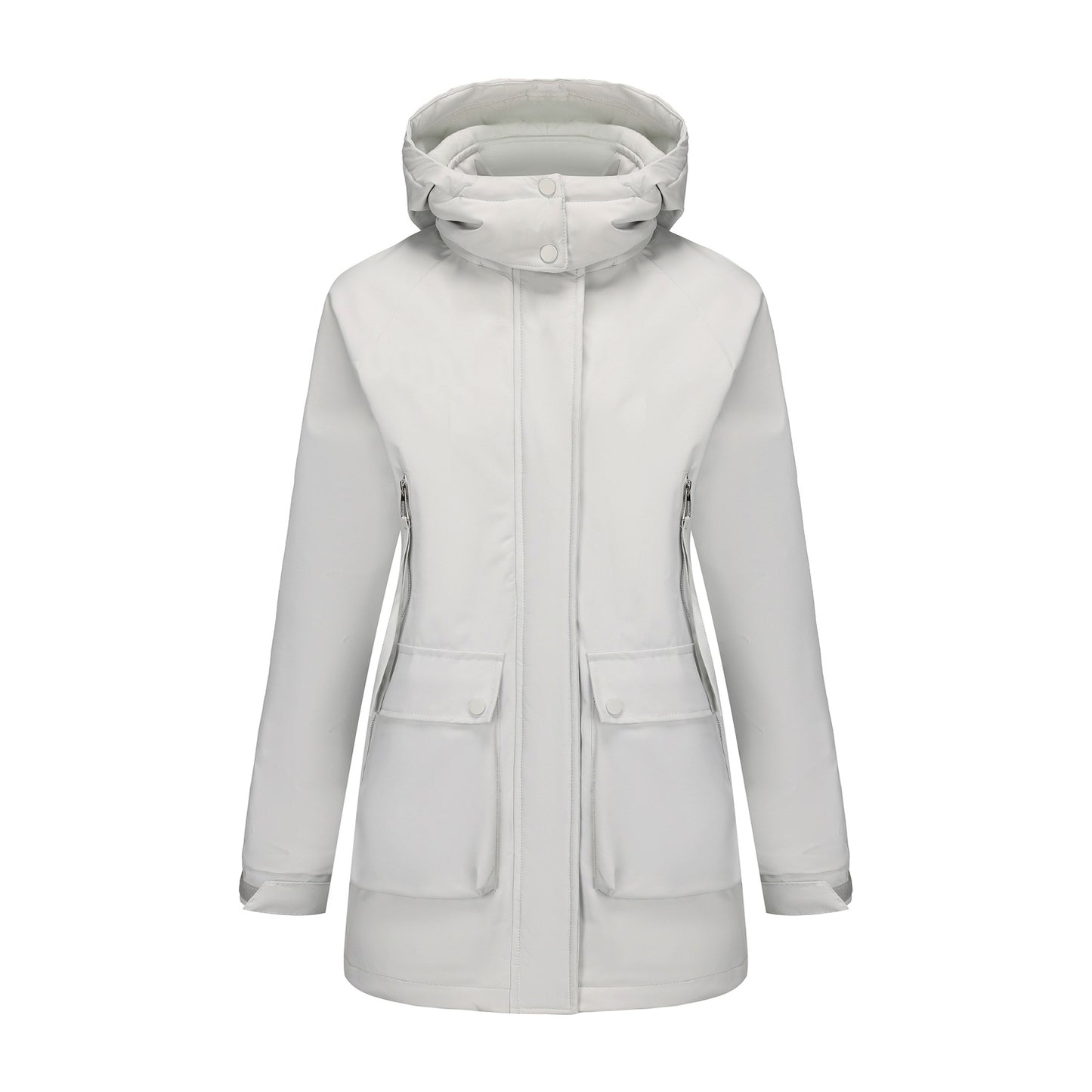 Functional jacket for women with removable hood and practical pockets Chic and Style